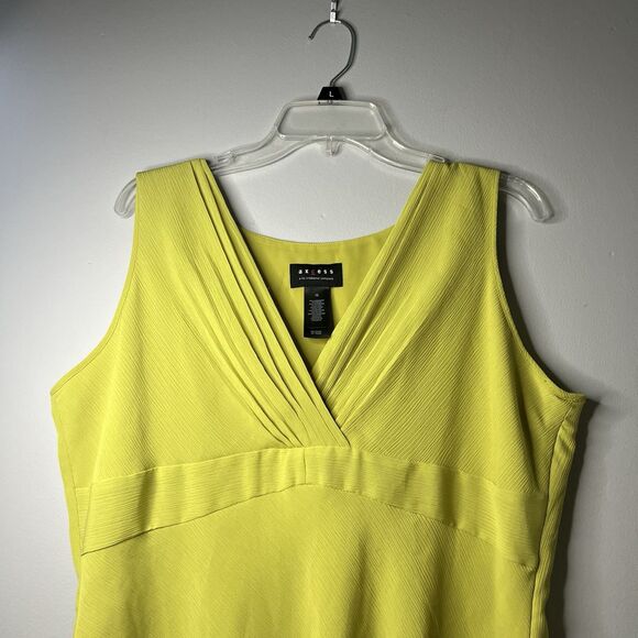 VTG Liz Claiborne Axcess Y2K Babydoll Tank‎ Top Green Ribbed Size 16 Lined - Picture 3 of 5